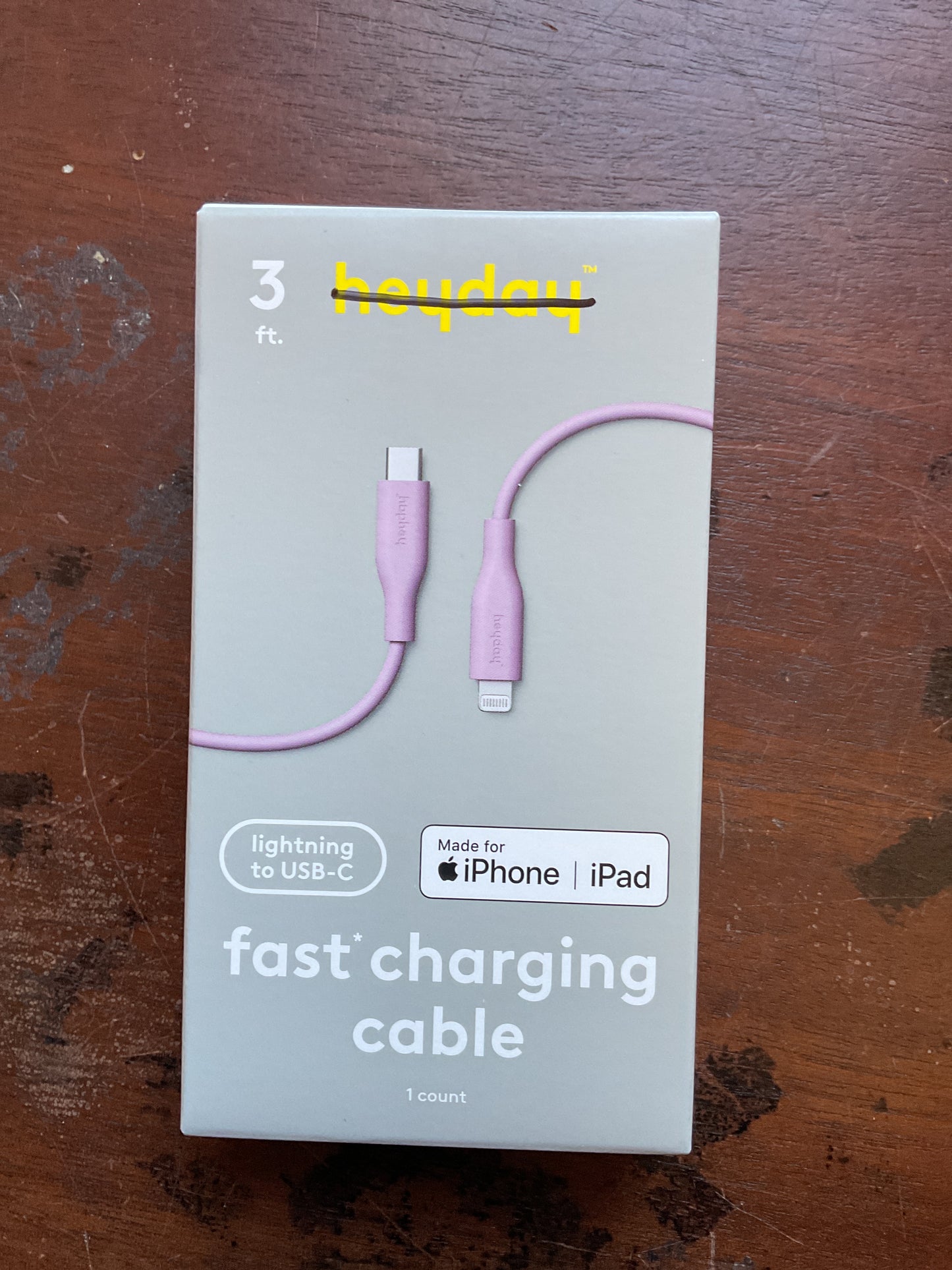 3ft Lightning to USB-C Fast Charging Cable-Lavender