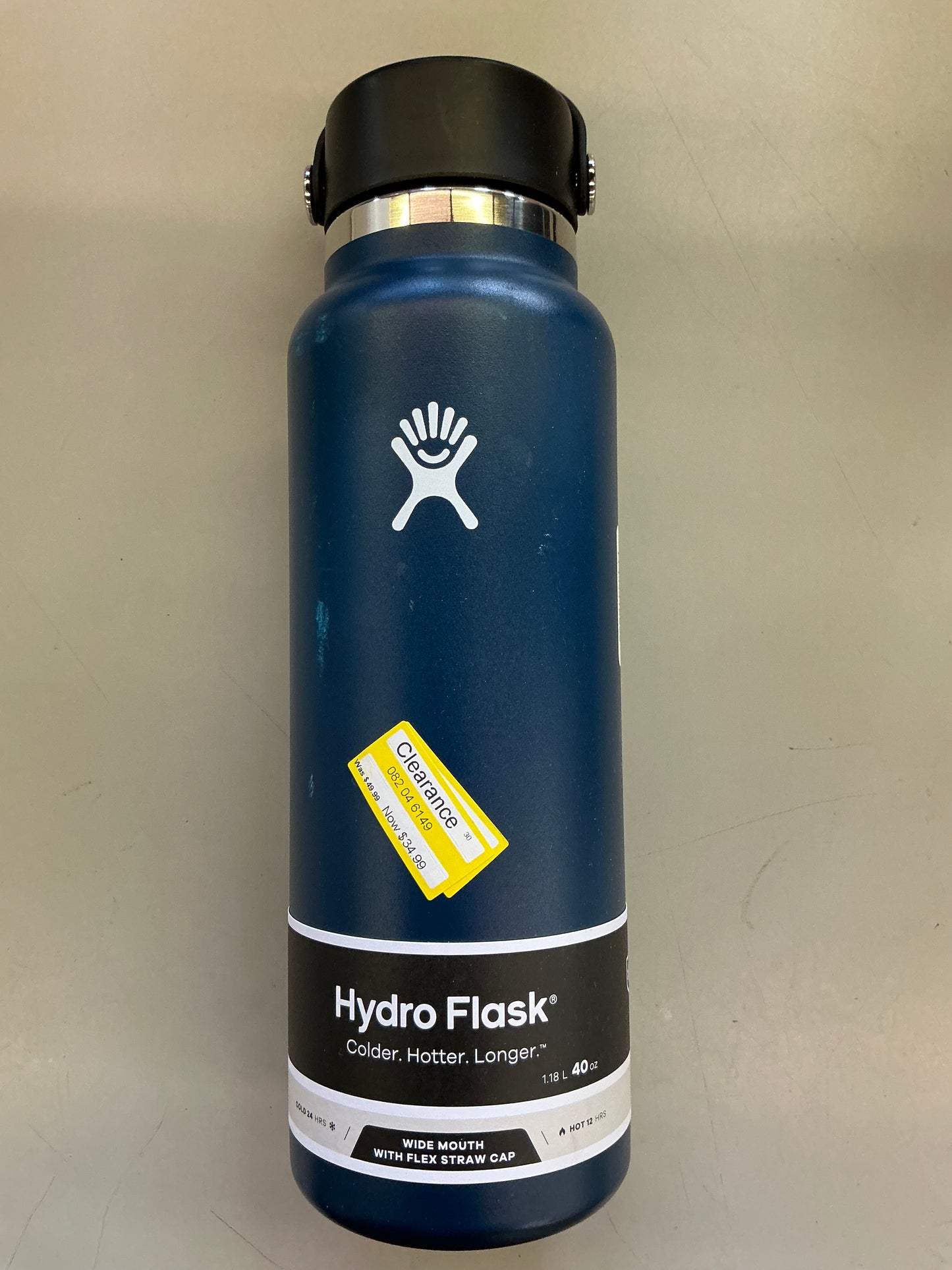 40 oz Wide Mouth with Flex Straw Cap Water Bottle - Harbor Blue - MINOR COSMETIC DAMAGE