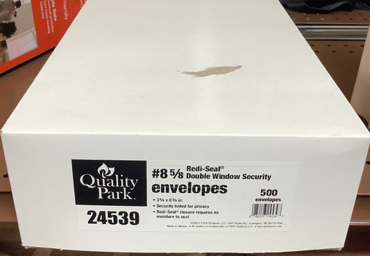 Quality Park - Double Window Envelopes, #8-5/8, Security Tint, Redi-Seal - 500 Count