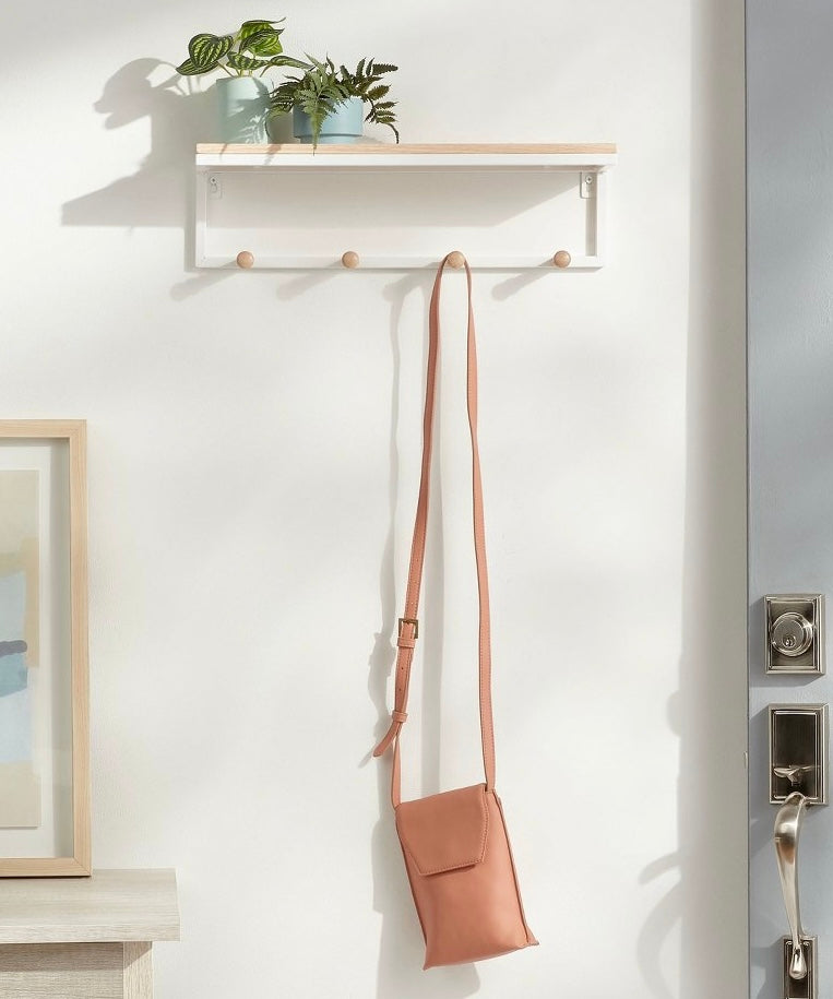 (Clearance)FINAL SALE Mixed Material Entryway Organizer Matte White