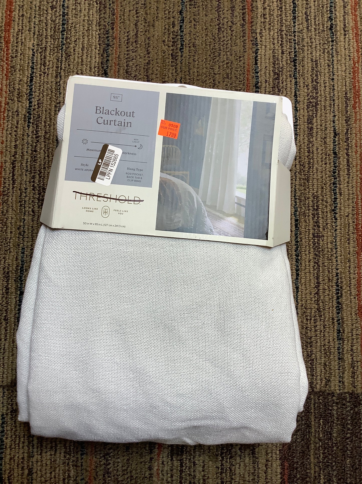 (Clearance) FINAL SALE White Blackout Curtain