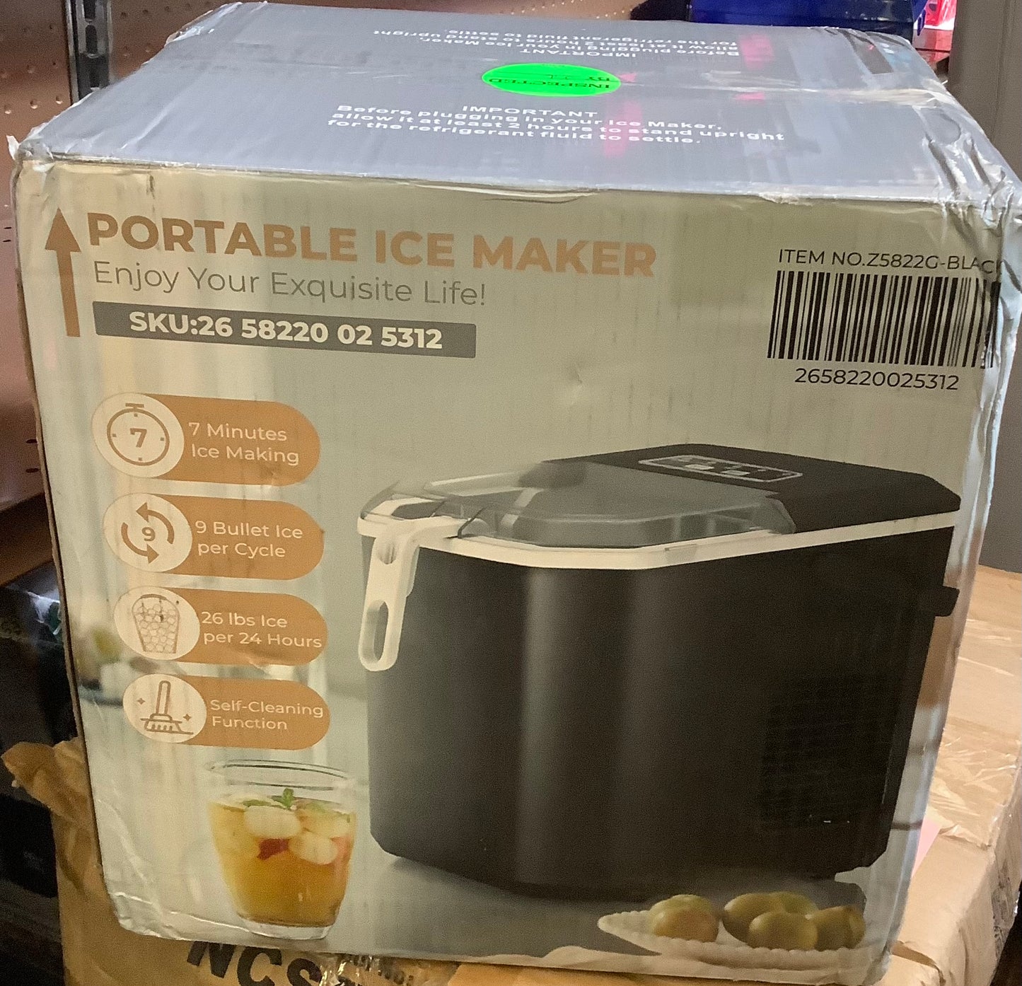 KISSAIR Countertop Ice Maker, Portable, Self-Cleaning, 26lbs/24H Output, for Kitchen/Bar/Office (Gray)