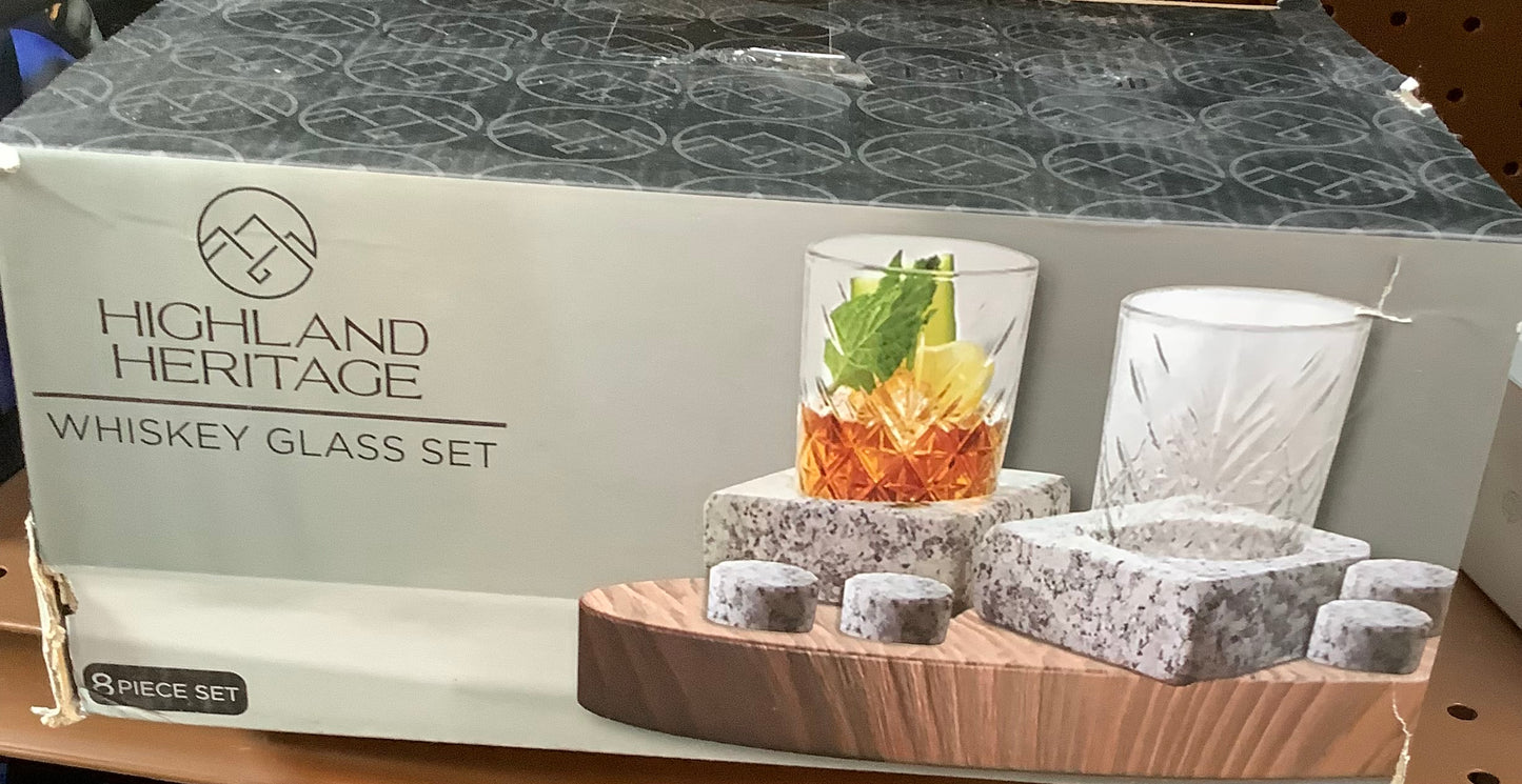 (CLEARANCE) Highland heritage whisky glass set - 8pc