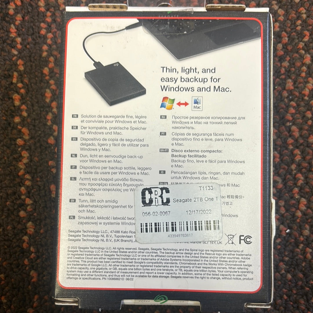 Seagate One Touch 2TB External Hard Drive