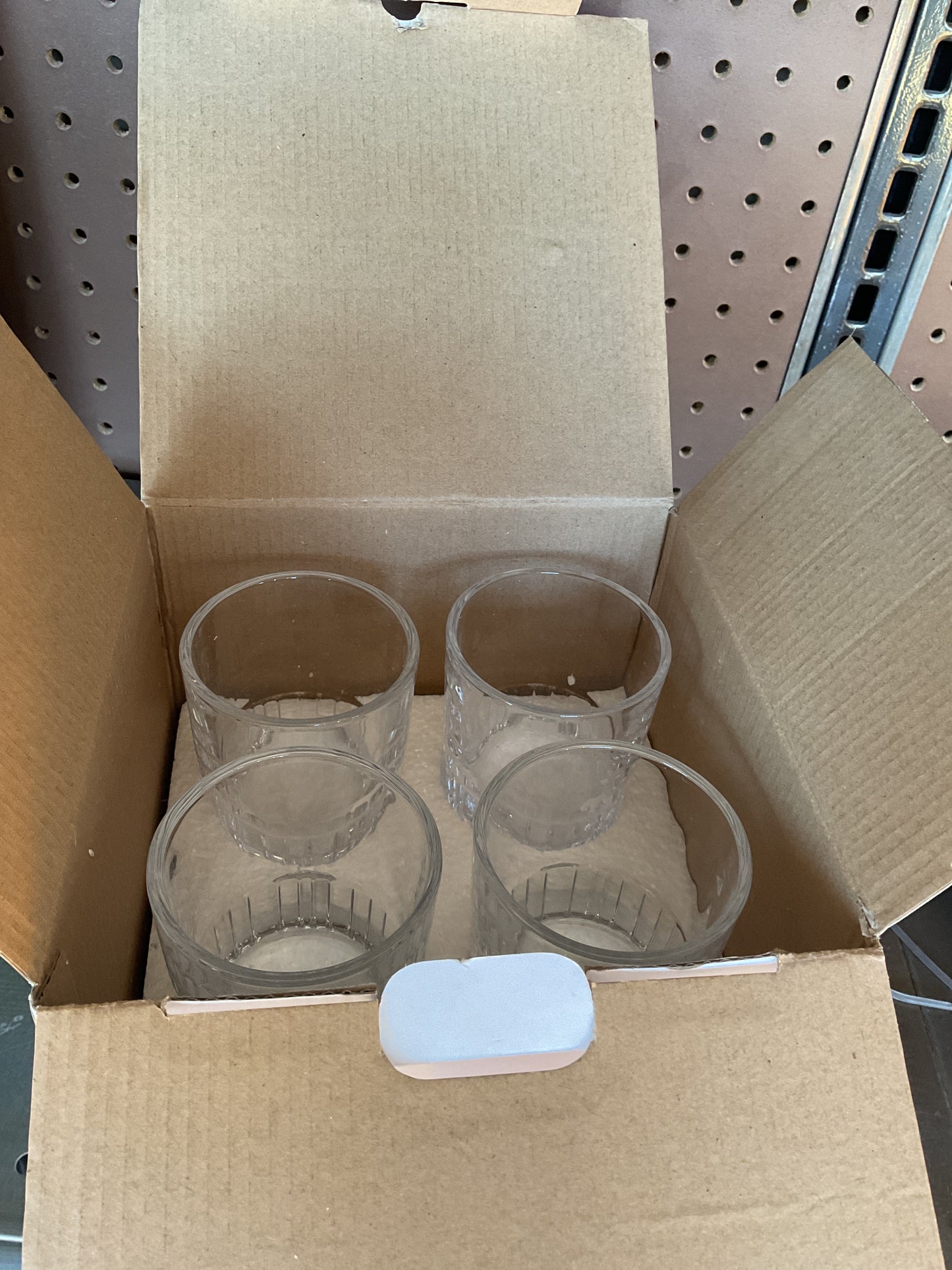 4pk 6.5oz Short Fluted Glass Tumbler Set Clear