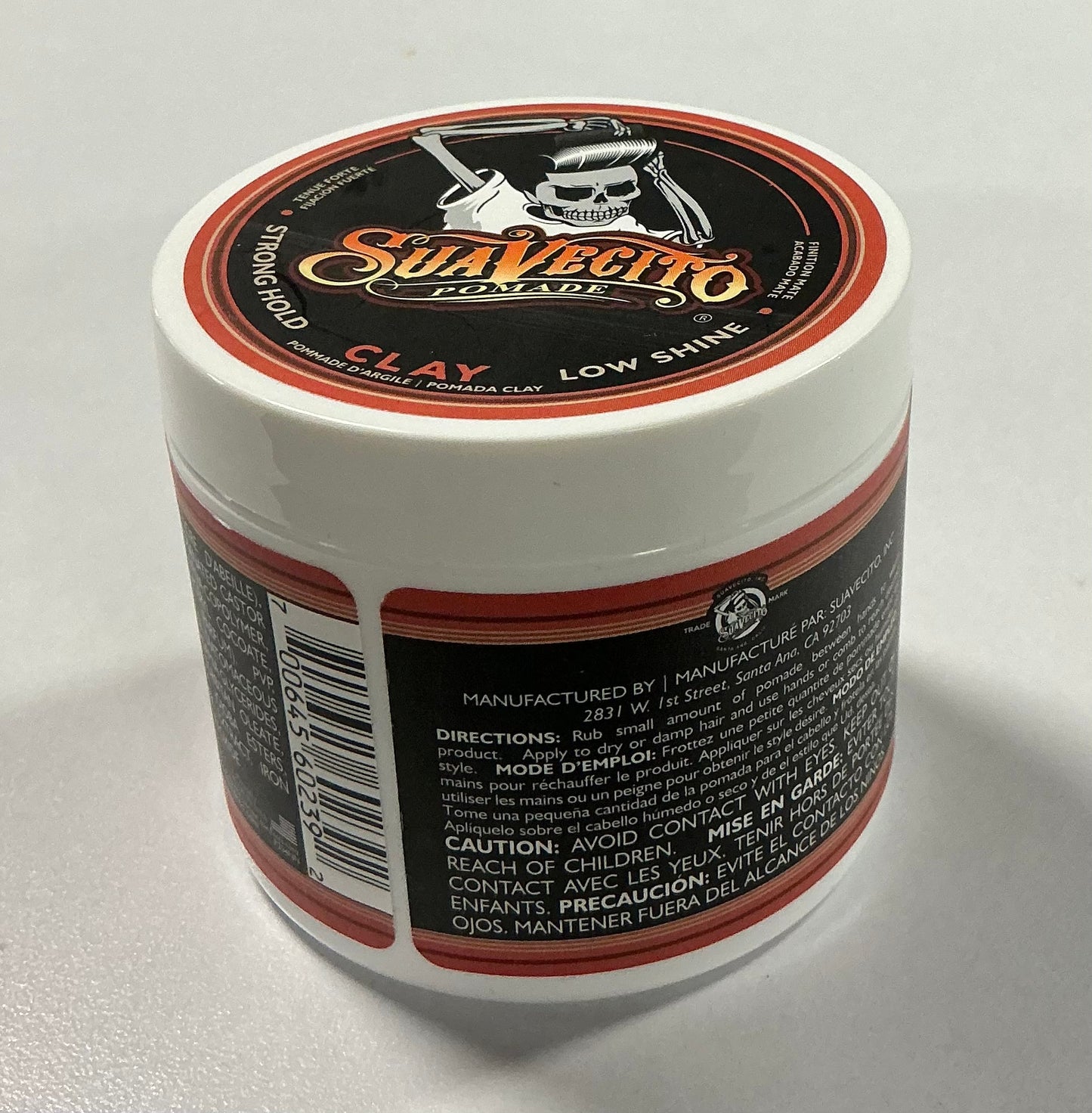 SUAVECITO CLAY POMADE – STRONG HOLD, MATTE FINISH HAIR STYLING FOR MEN | GRITTY TEXTURE & VOLUME | BARBER-APPROVED FOR THICK OR FINE HAIR