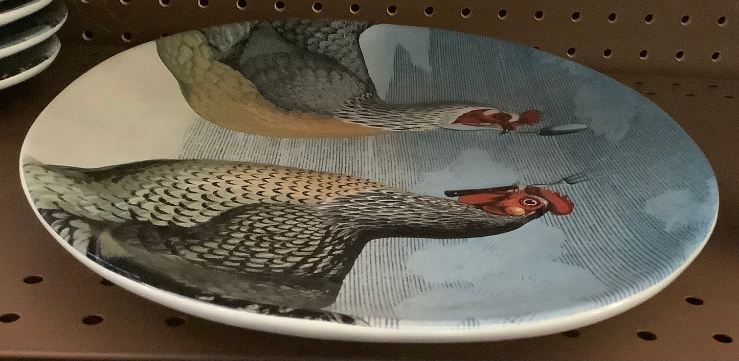 Hungry Chicken Stoneware Serving Platter