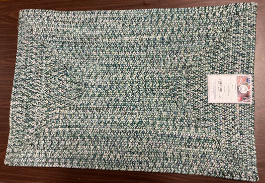 Capel Inc. Sea Pottery Concentric Braided Rectangular Rugs - Sea Glass - 2’x3’