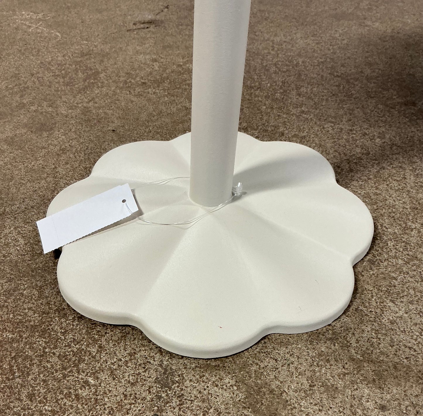 THRIFTY 70 - Steel Round Pedestal Accent Patio End Table - Cream - Open Box - BASE IS UNSTABLE/WOBBLY Not Recommended for Placing Beverages or Fragile Items On Top (See Pictures)- FINAL SALE- NO RETURNS - AS IS - FOR PICKUP ONLY