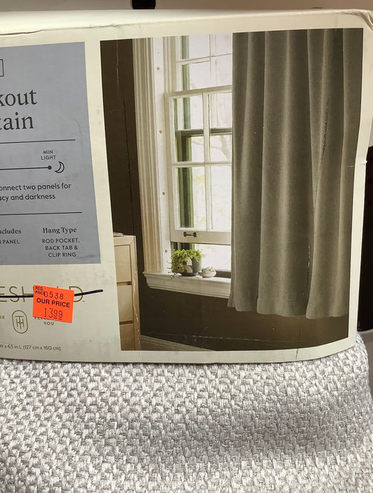 (Clearance) 63” BLACKOUT CURTAIN 1-Panel -Gray Asheville