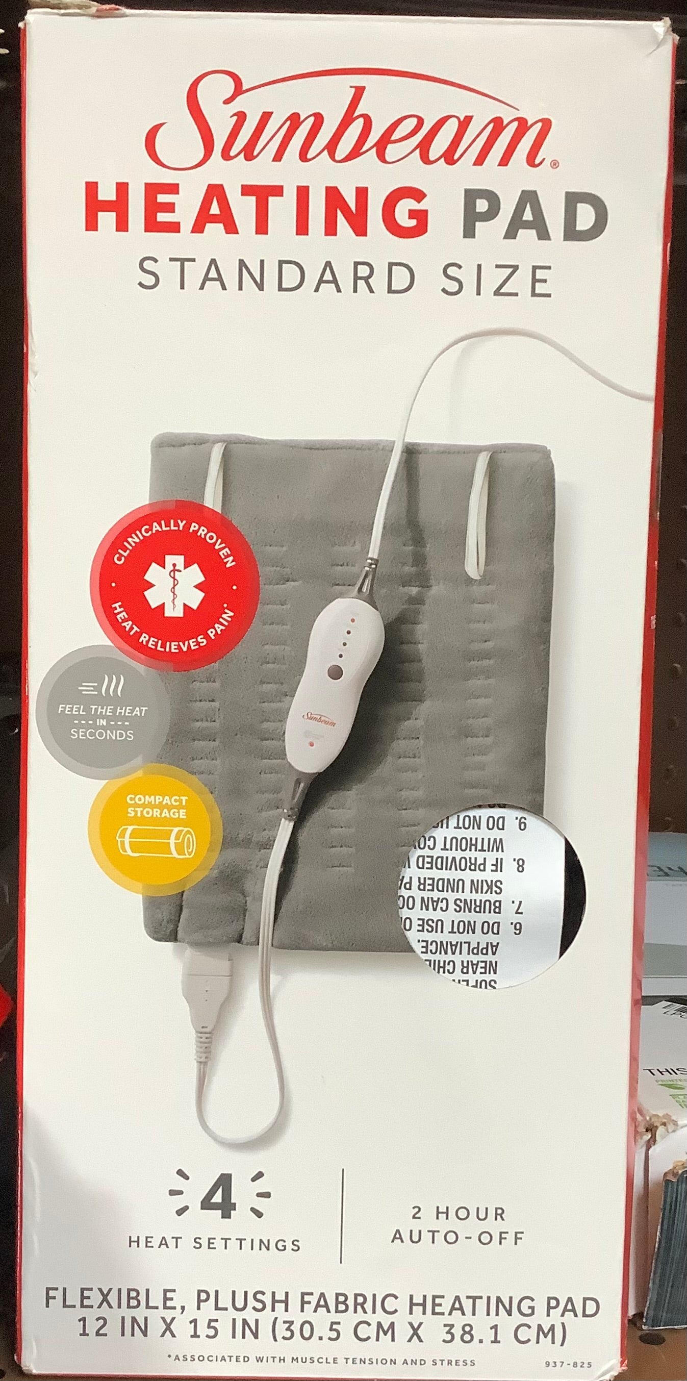 Sunbeam Premium Machine Washable Integrated Heating
Pad with Compact Storage - Standard Size