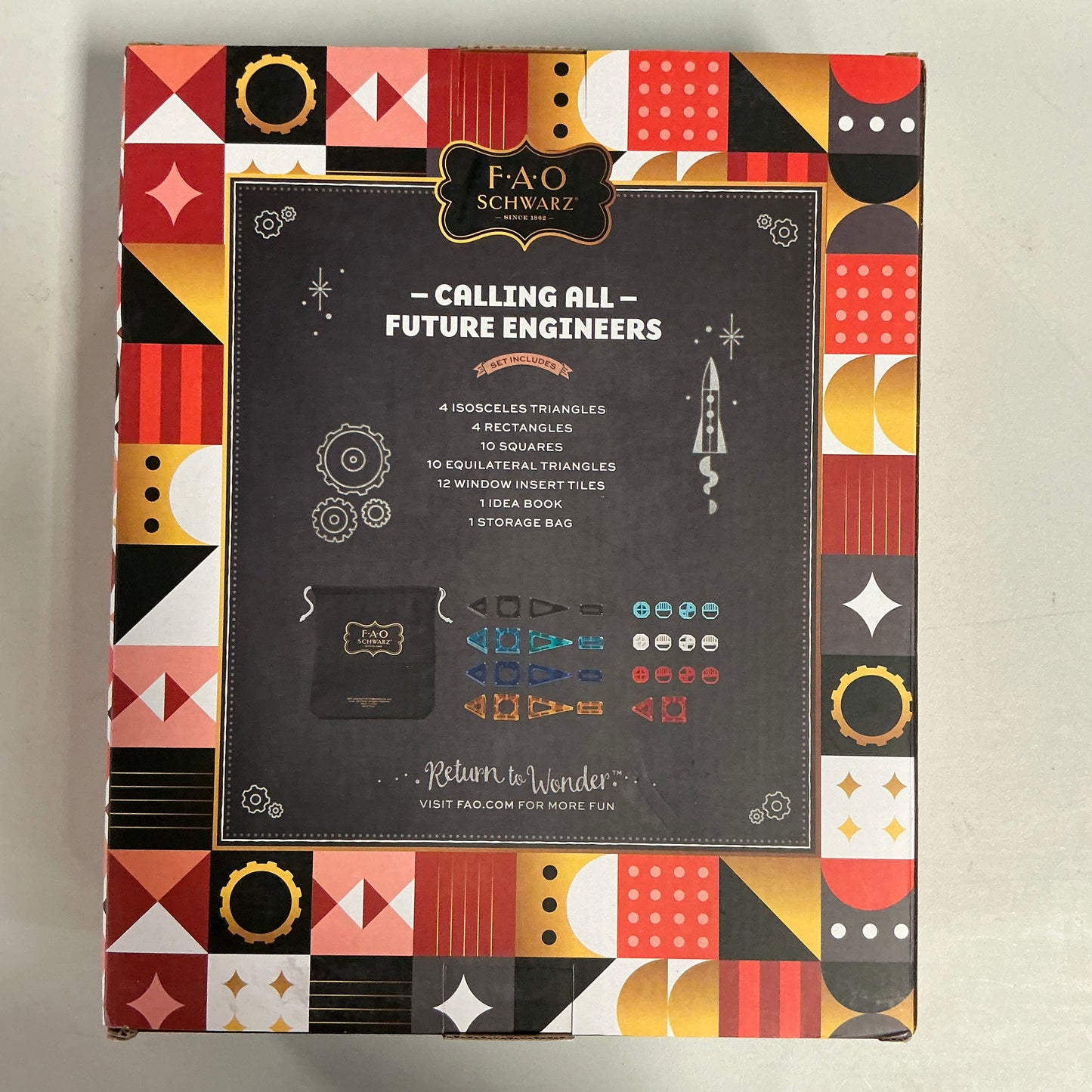 FAO Schwarz Magnetic Tile Set - 40pc