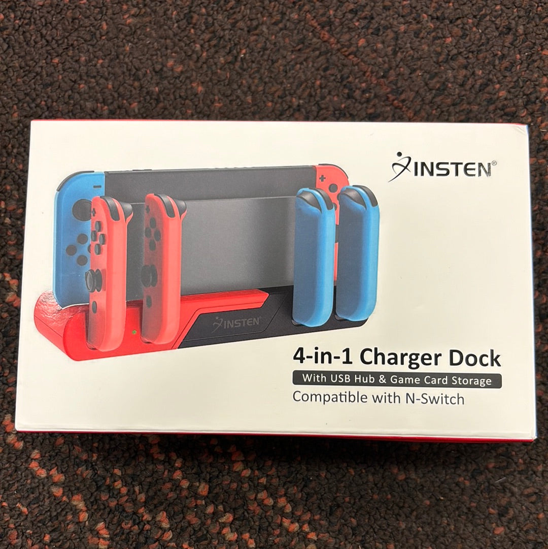 Insten 4-in-1 Charger Dock USB Hub & Game Card Storage Nintendo Switch