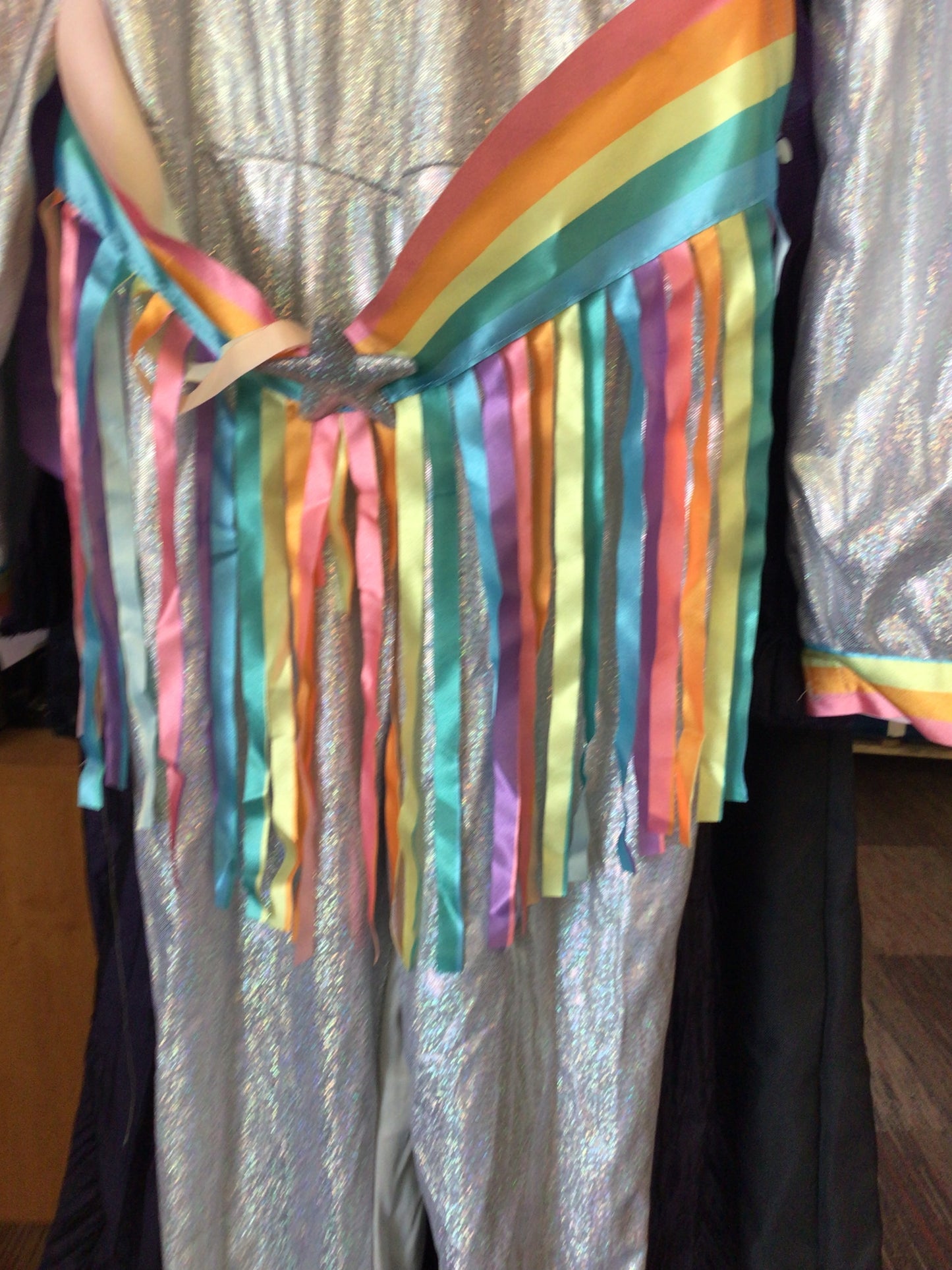 Kids Halloween costume - Rock Star Unicorn - Includes Jumpsuit, Headpiece, Cape, Belt - Size Large
