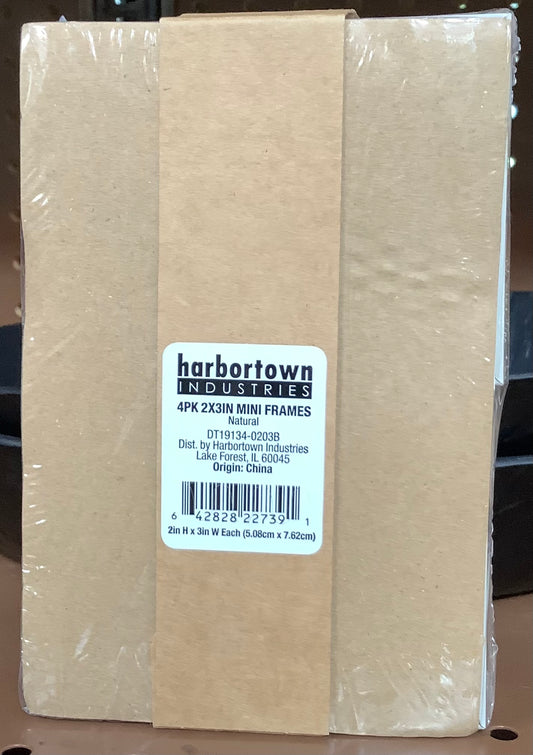Harbortown 4pk 2"x3" Soft Linear Profile Mini Picture
Frames Natural