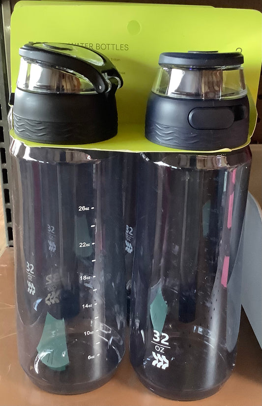 (Clearance) FINAL SALE 32oz Plastic Water Bottle 2pk