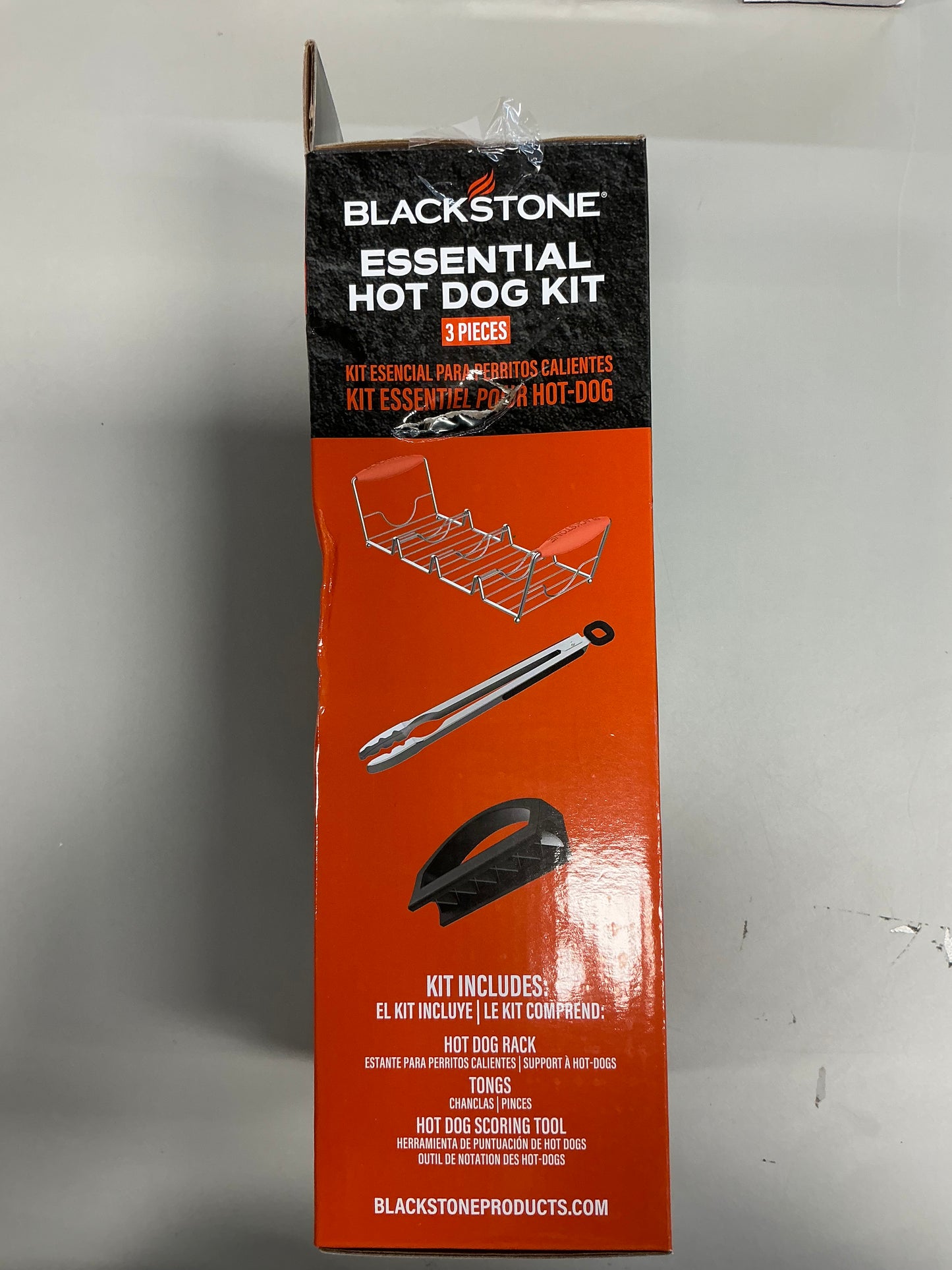 Blackstone 3pc Essential Hot Dog Kit Grill Tool Set Black - Damaged Box (see pictures)