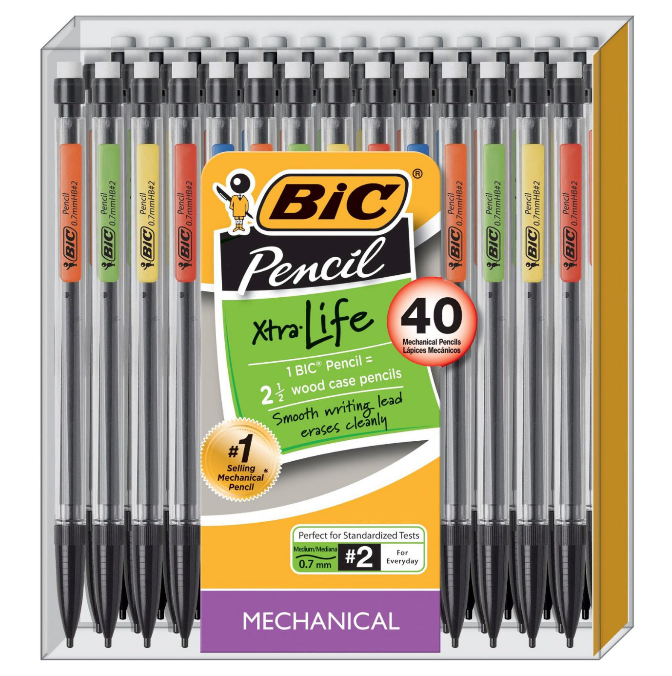 #2 Xtra Life Mechanical Pencils, 0.7mm, 40ct - Multicolor