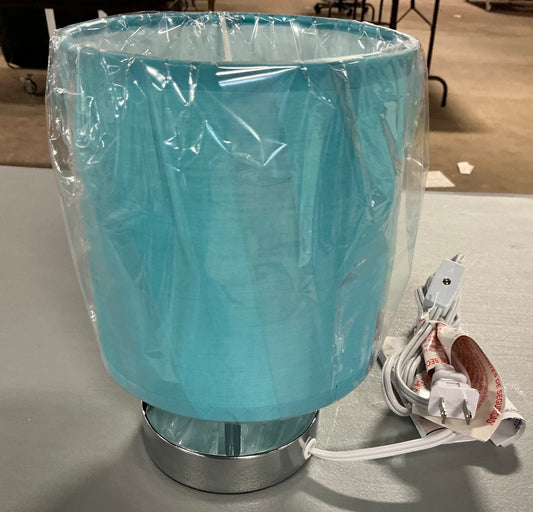 Chrome Mini Table Lamp - Blue - Out of Box