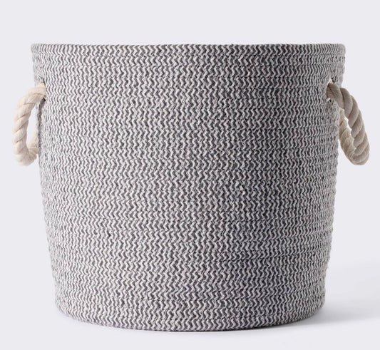 Medium Round Coiled Rope Decorative Basket