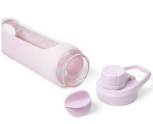 Blogilates 19oz Glass Protein Shaker Bottle with Silicone Sleeve - Pink