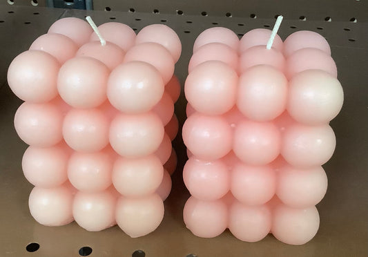 3.5" Unscented Bubble Sculpture Candle Cool Melon 12oz- 30Hr Burn Time