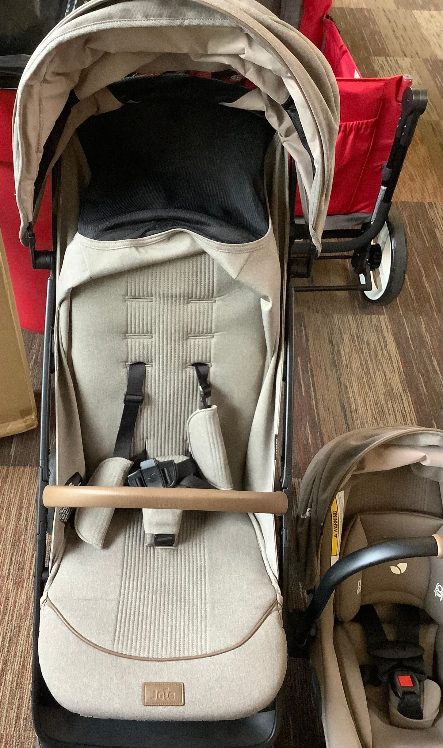 Joie Nutmeg Travel System with Mint Infant Car Seat - Maple