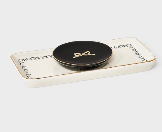 2-piece ceramic tray set