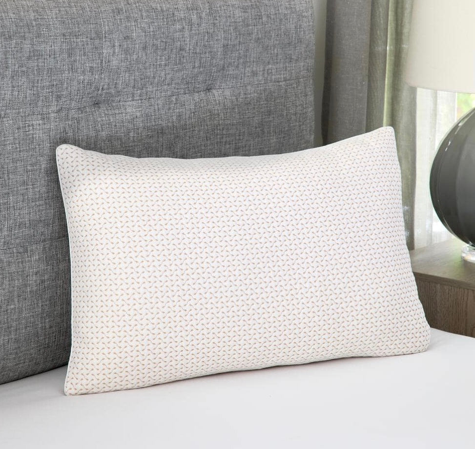 Copper supportive memory foam cluster pillow Medium firmness 28”x18”-White/Copper