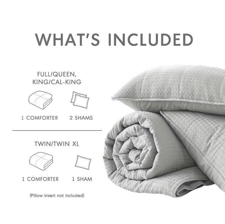 510 Design Mina Waffle Weave Textured 3 Pieces Quilt Set Full/Queen-Gray