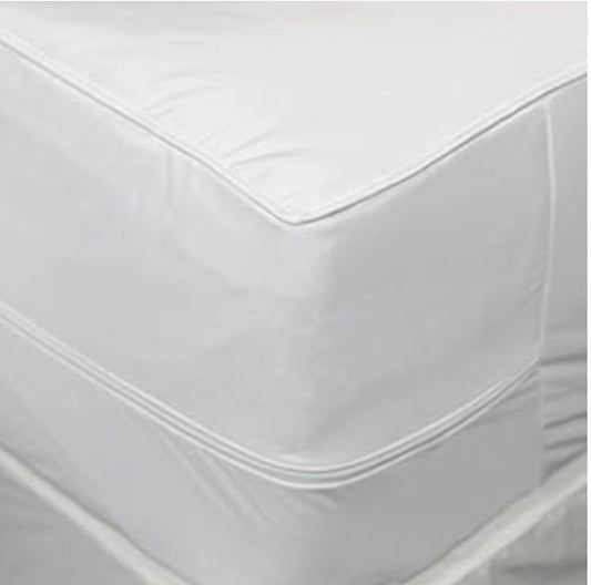 Allerease 2-in-1 Hot Water Washable Waterproof Mattress Pad Queen-White
