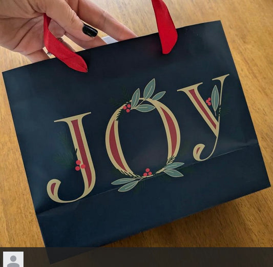 'Joy' Vogue Christmas Gift Bag Navy