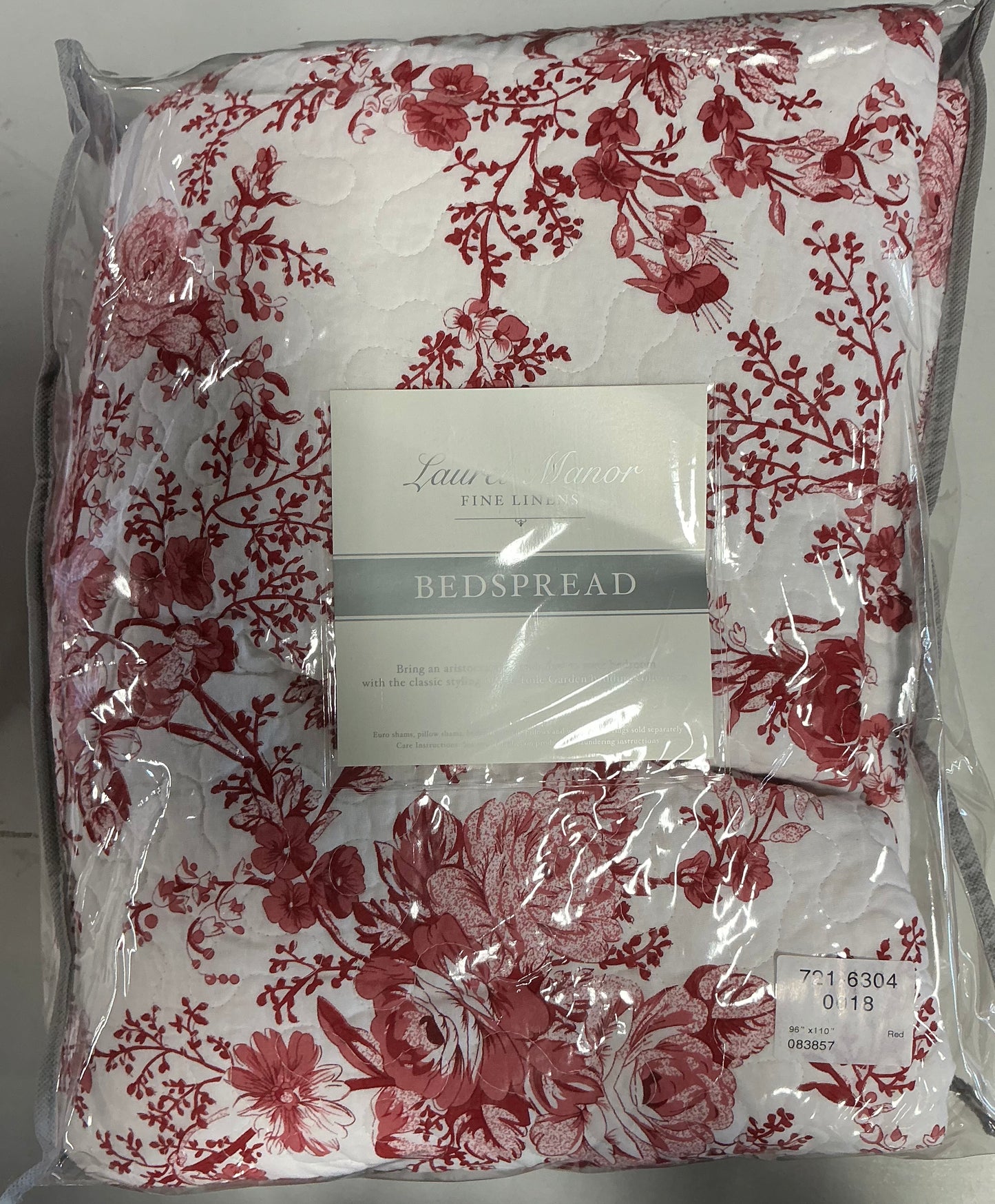Toile Garden Cotton Quilt Bedspread only Full