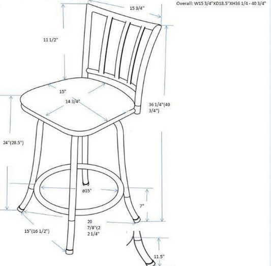 Adjustable Height Bar Stool - Bronze