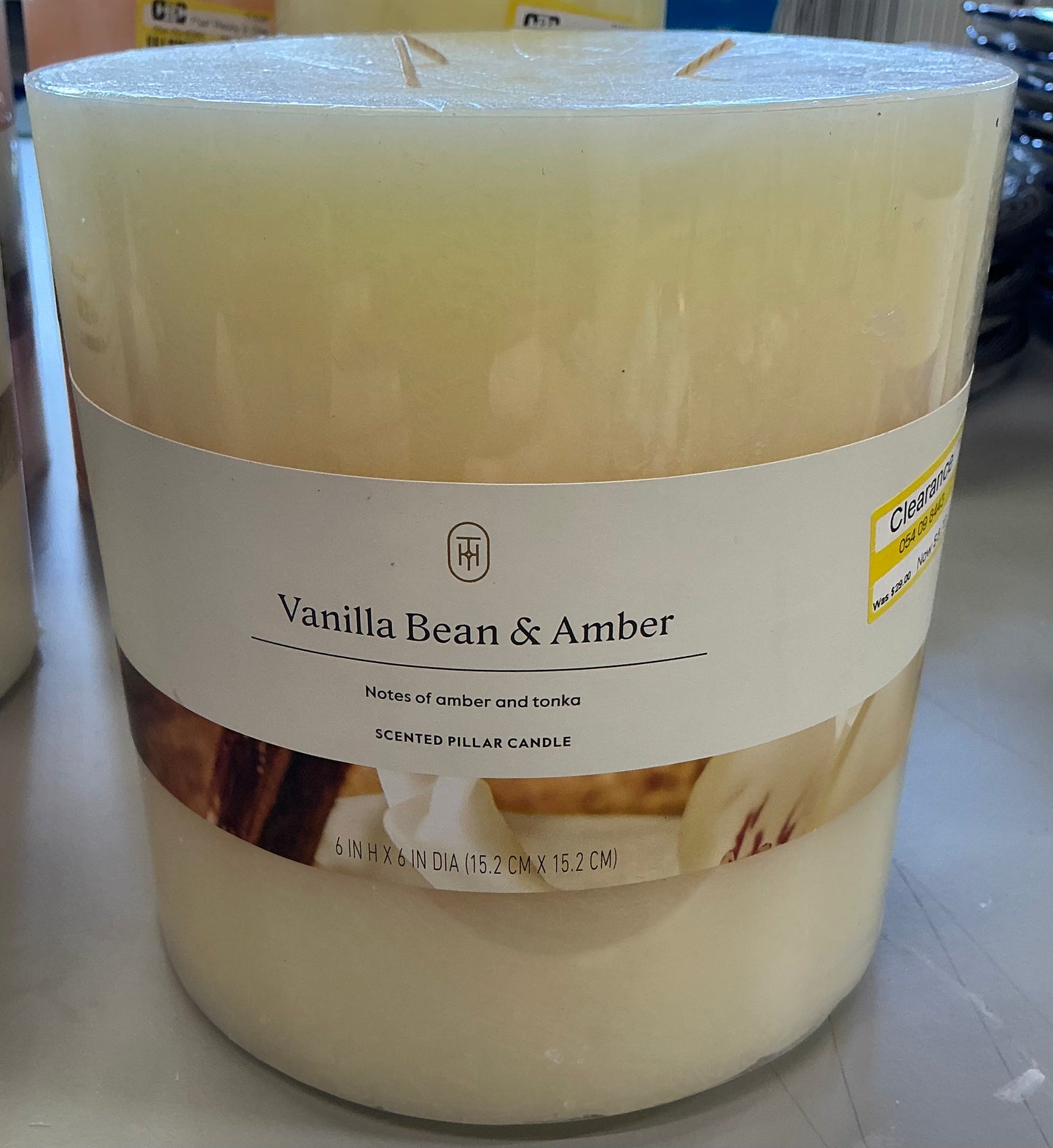 6”x6” 3-wick pillar scented candle - AS IS - SOME MINOR COSMETIC FLAWS