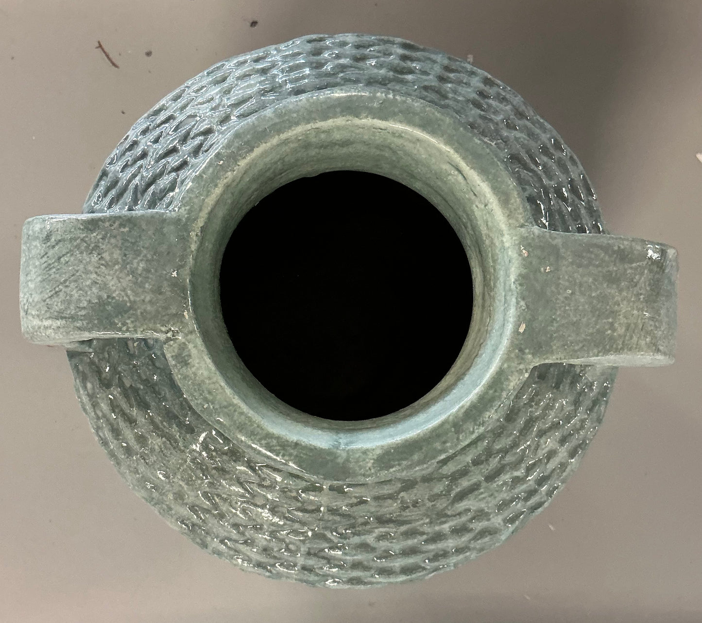 Small woven texture ceramic vase - Blue