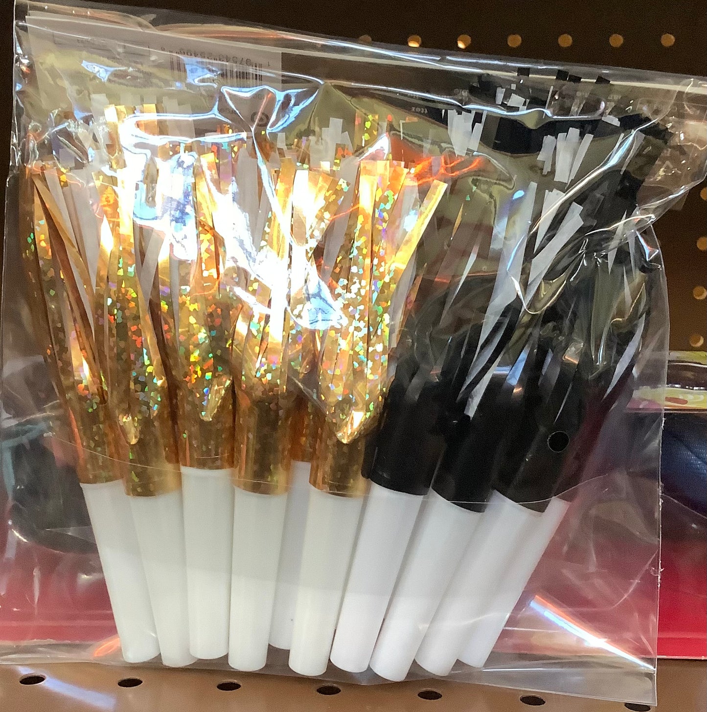 'New Year's Eve' Noisemaker Blowers Party Favors - Black and Gold - 20ct