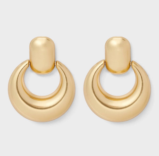 Gold-tone Door Knocker Earrings