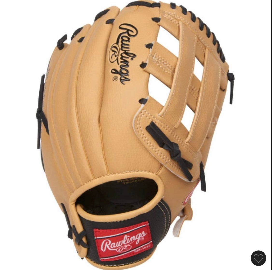 Rawlings 11.5” youth player series fielding glove: baseball right-handed tan PVC