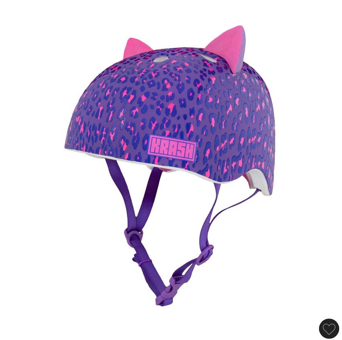 Krash! Youth leopard kitty helmet - purple