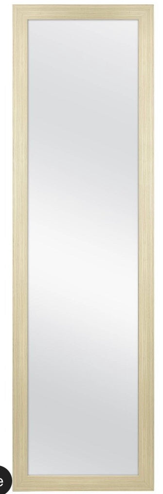 14.8" x 50.7" Over the Door Mirror Brown