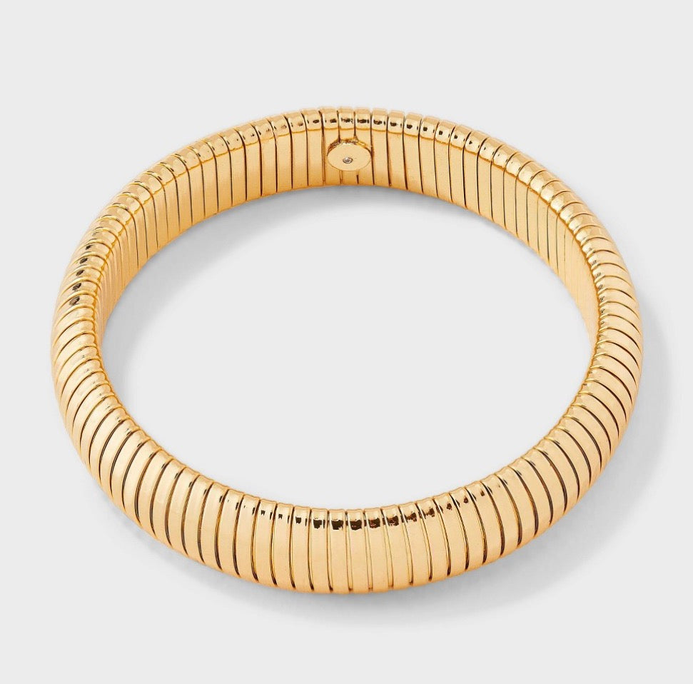 Gold-tone ribbed bracelet