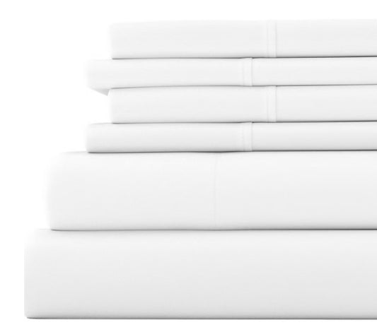 Casual Comfort™ Premium Ultra Soft Microfiber Wrinkle Free 6 Piece Sheet Set Full-Included(1 flat sheet,1 fitted sheet and 4 pillowcases)