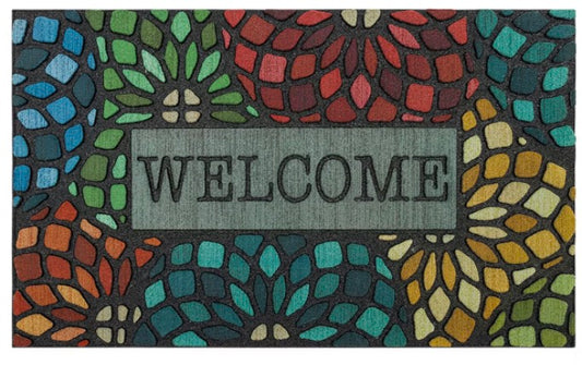 Mohawk Home Recycled Rubber Floret Outdoor Rectangular Doormat 18”x30”