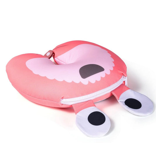 Crab themed convertible plush neck pillow