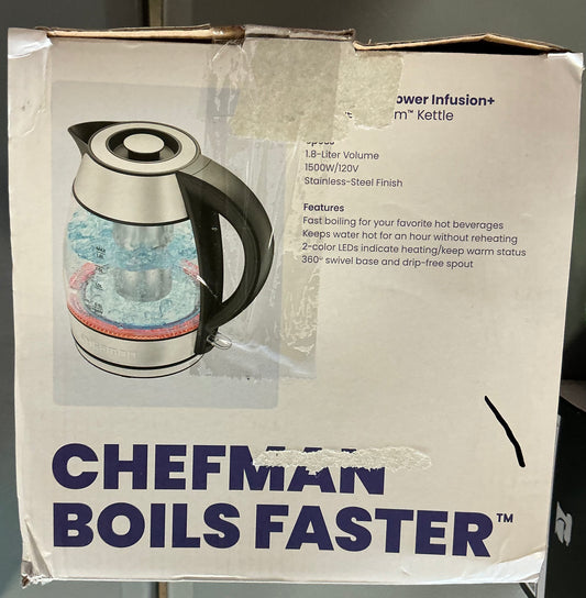 Chefman Stainless Steel Electric Kettle - Open Box