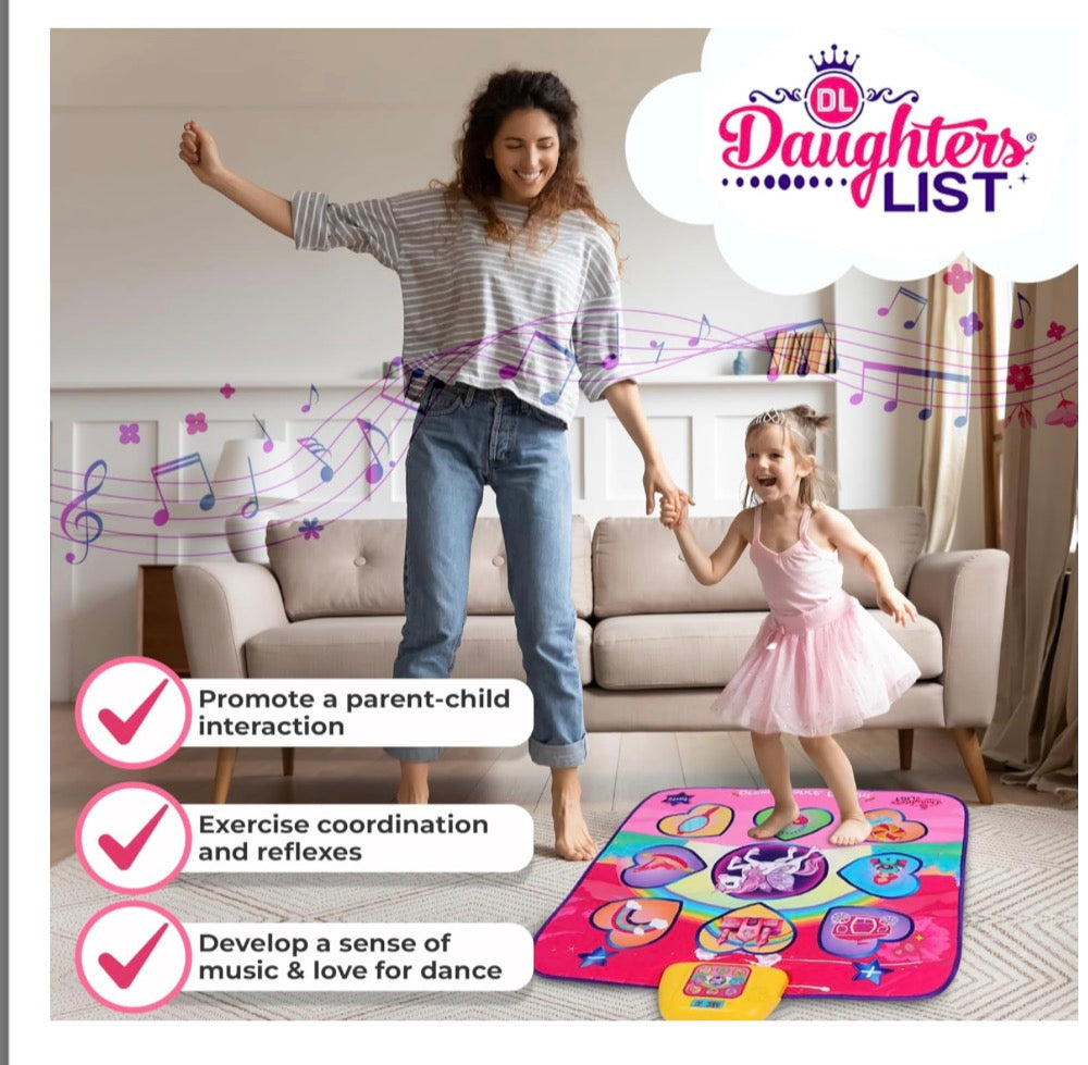 Daughters List brand unicorn-themed electronic dancing playmat designed for children aged three and up
