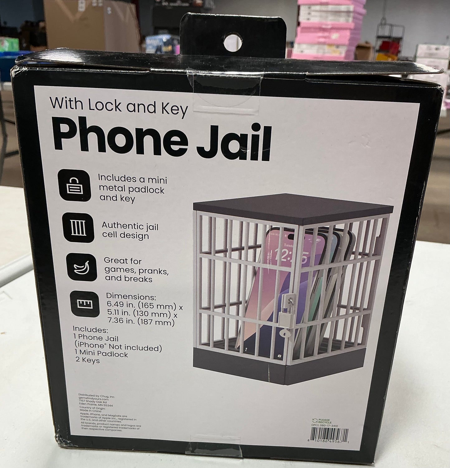 Phone jail with lock and key