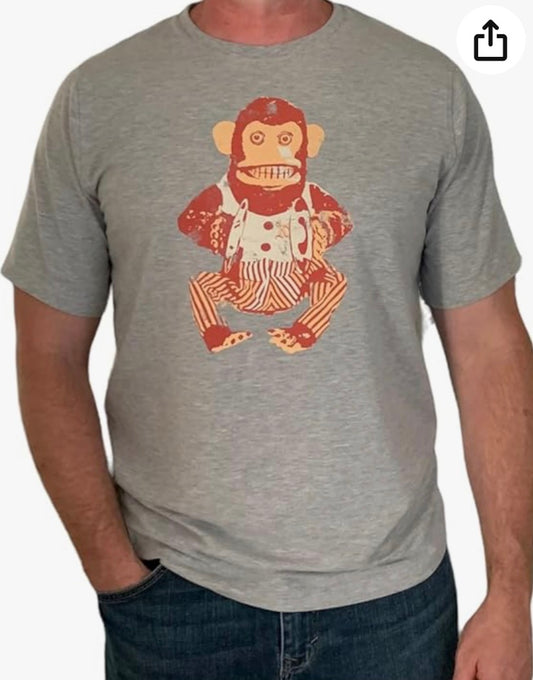 Knuckle Duster Monkey tri-blend comfort t-shirt in heather grey large-Men
