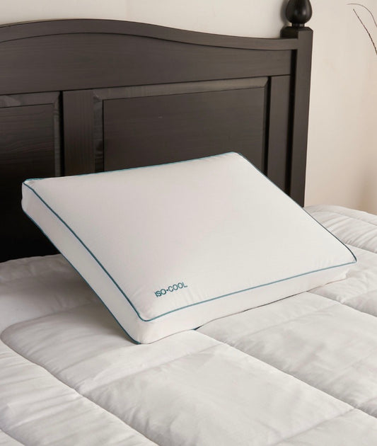 Iso-Cool® Side Sleeper Pillow Featuring Serene Foam Standard-White/Blue